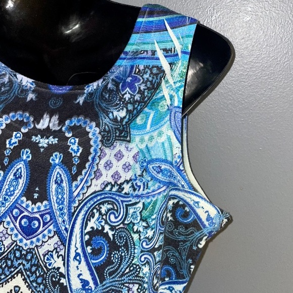 Covington 2 piece set. Blue and white Tank Top and sheer matching top - Picture 5 of 13